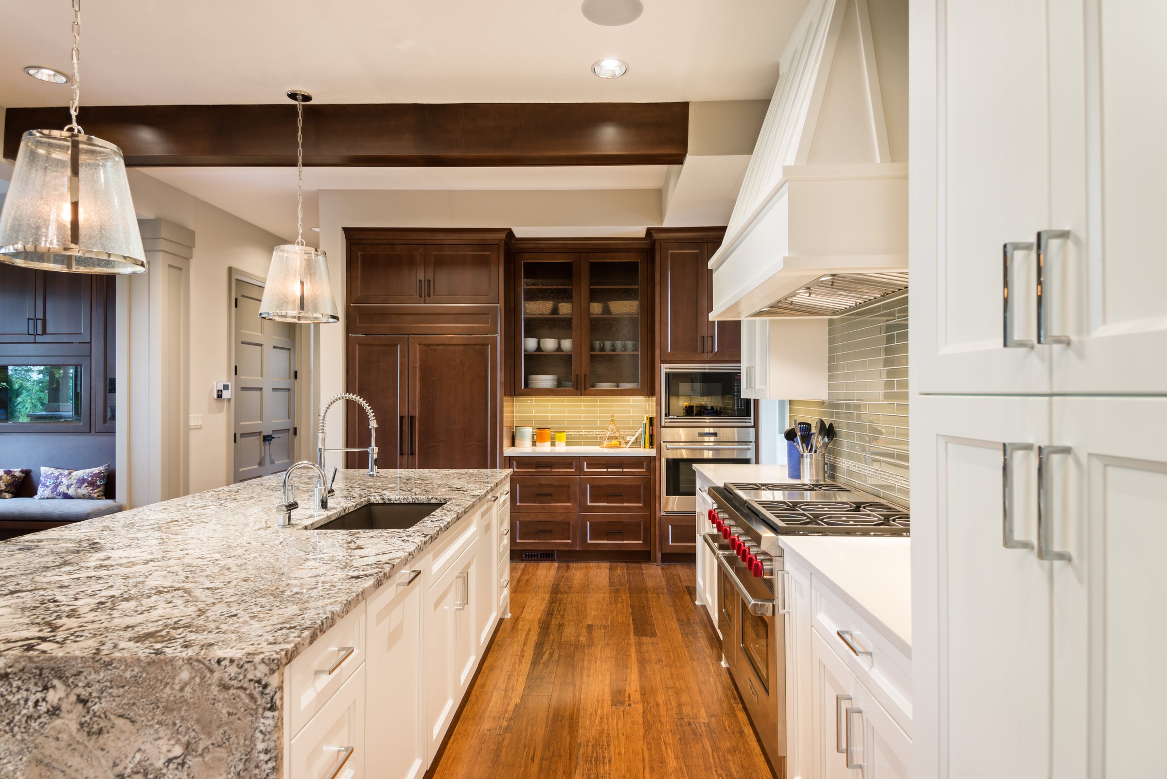 large furnished kitchen in new home