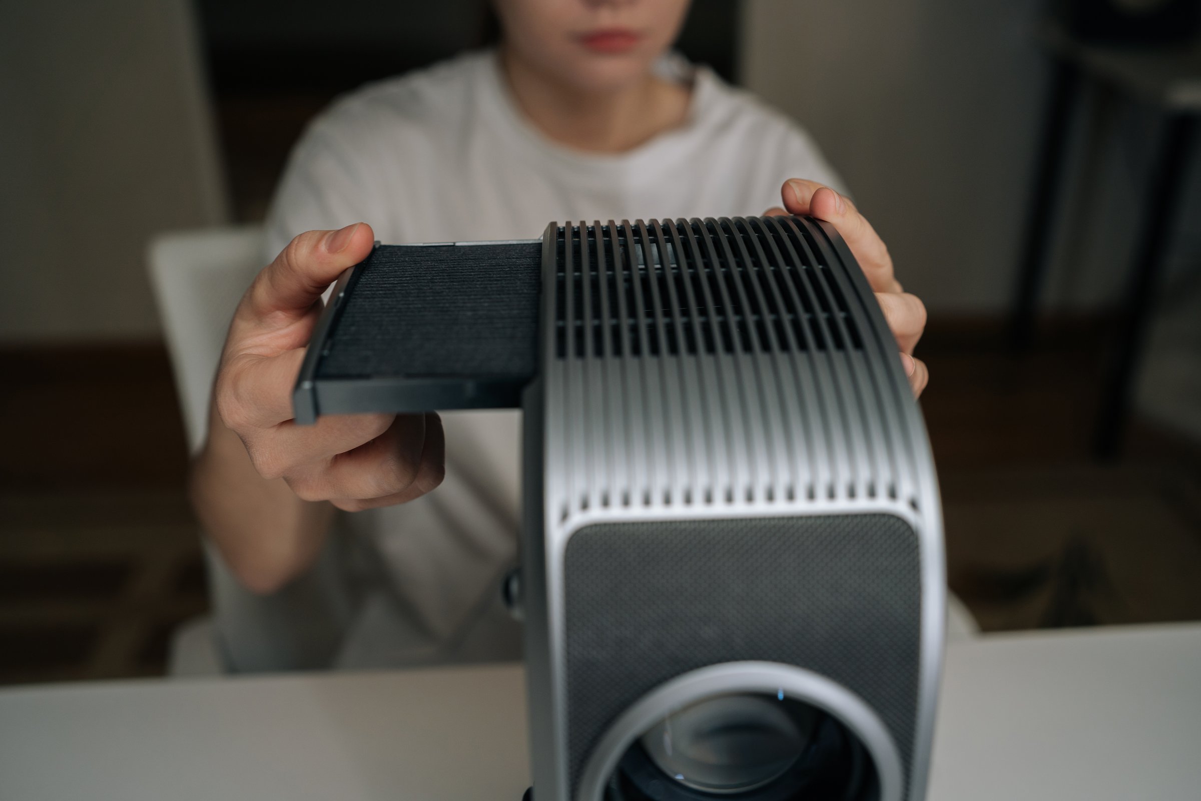 Woman preparing cleansing wipe