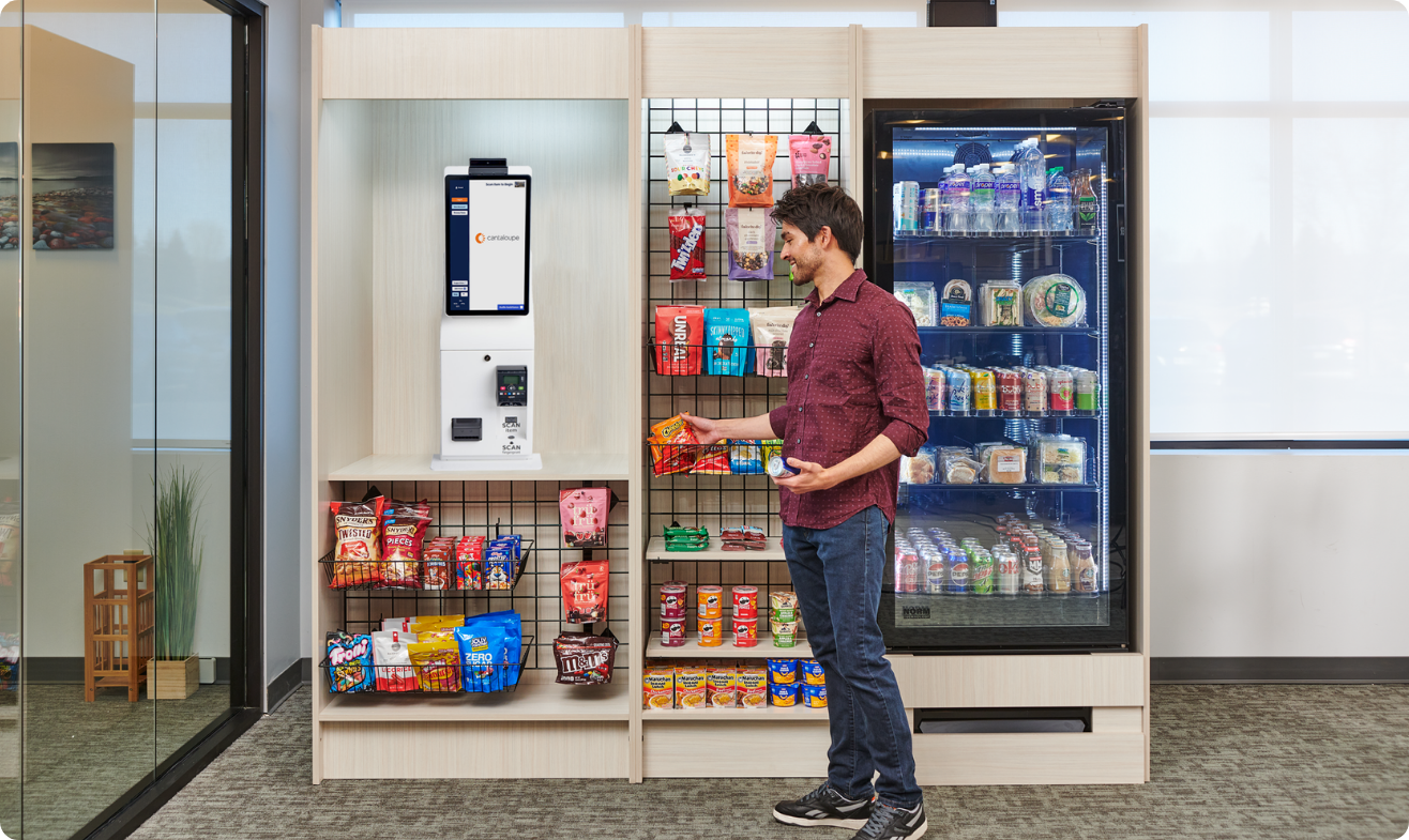 Modern AI micro market solution in workplace setting