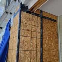 Siding installation in progress