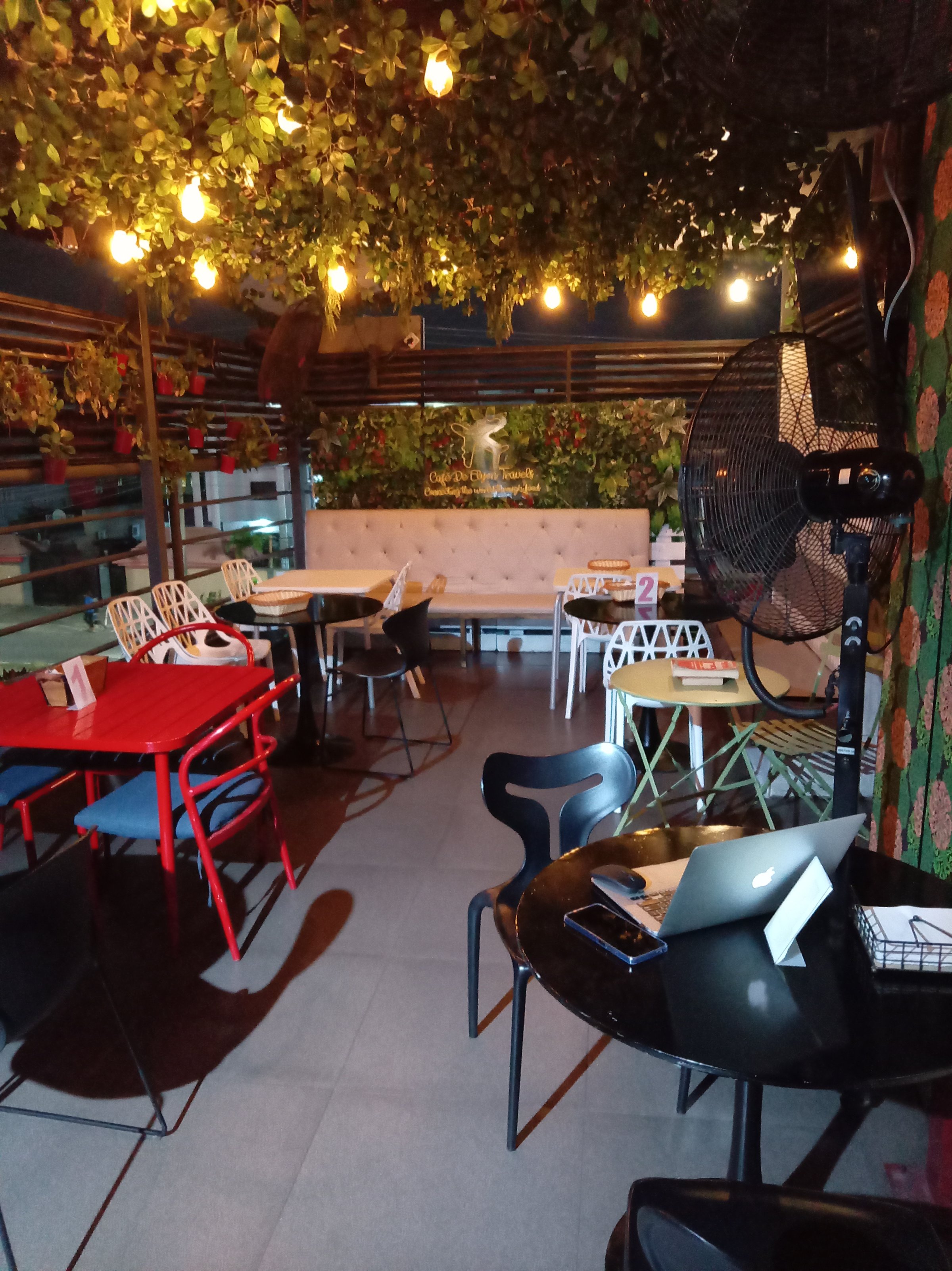 Interior and furniture of some  typical restaurant  in one of Georgian towns