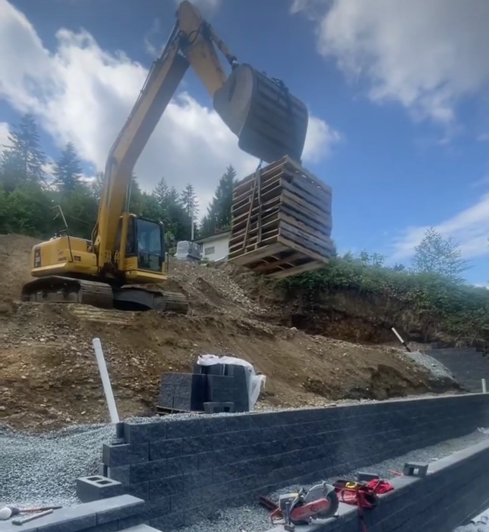 Professional excavation equipment in action