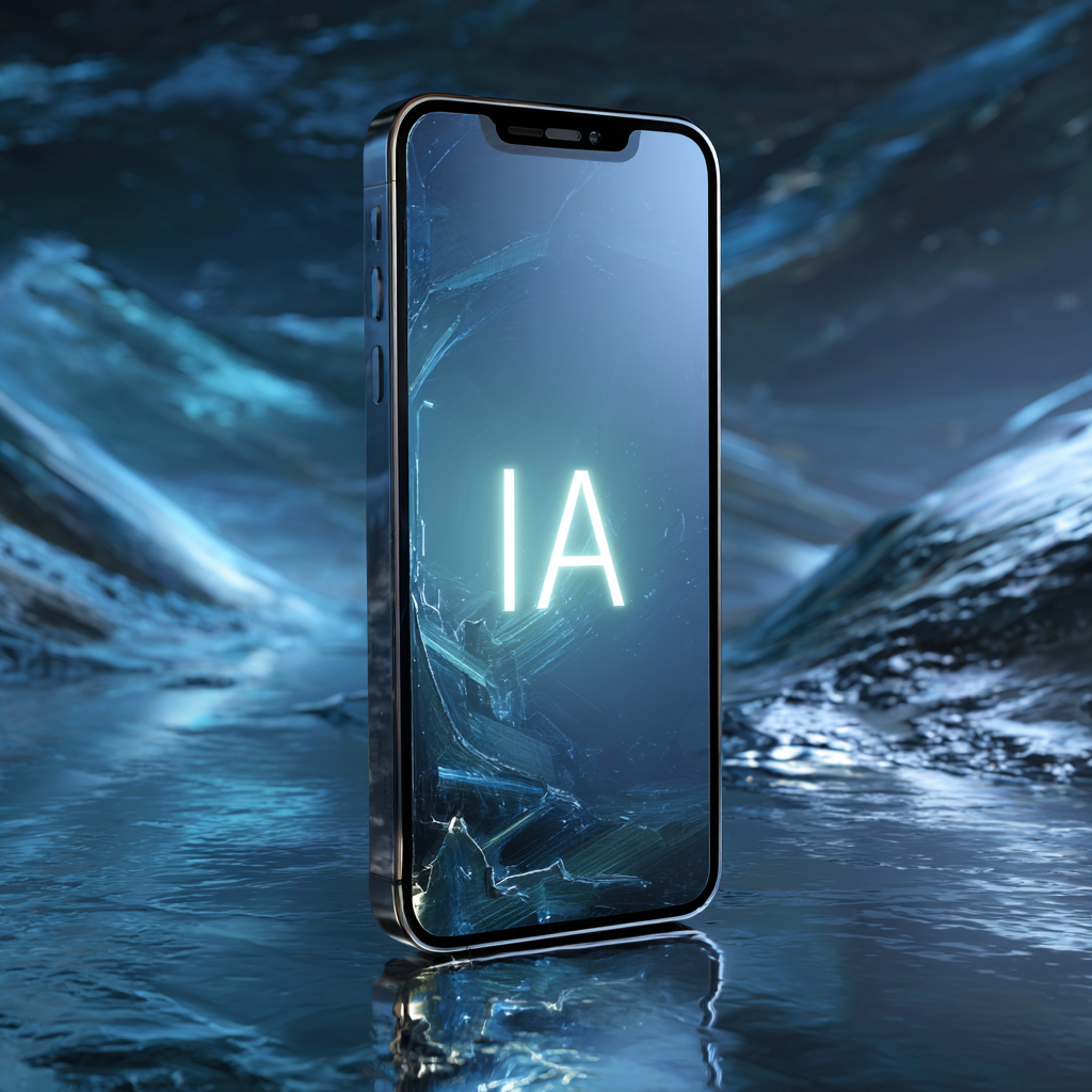 Phone with content display showing digital marketing and AI-generated content