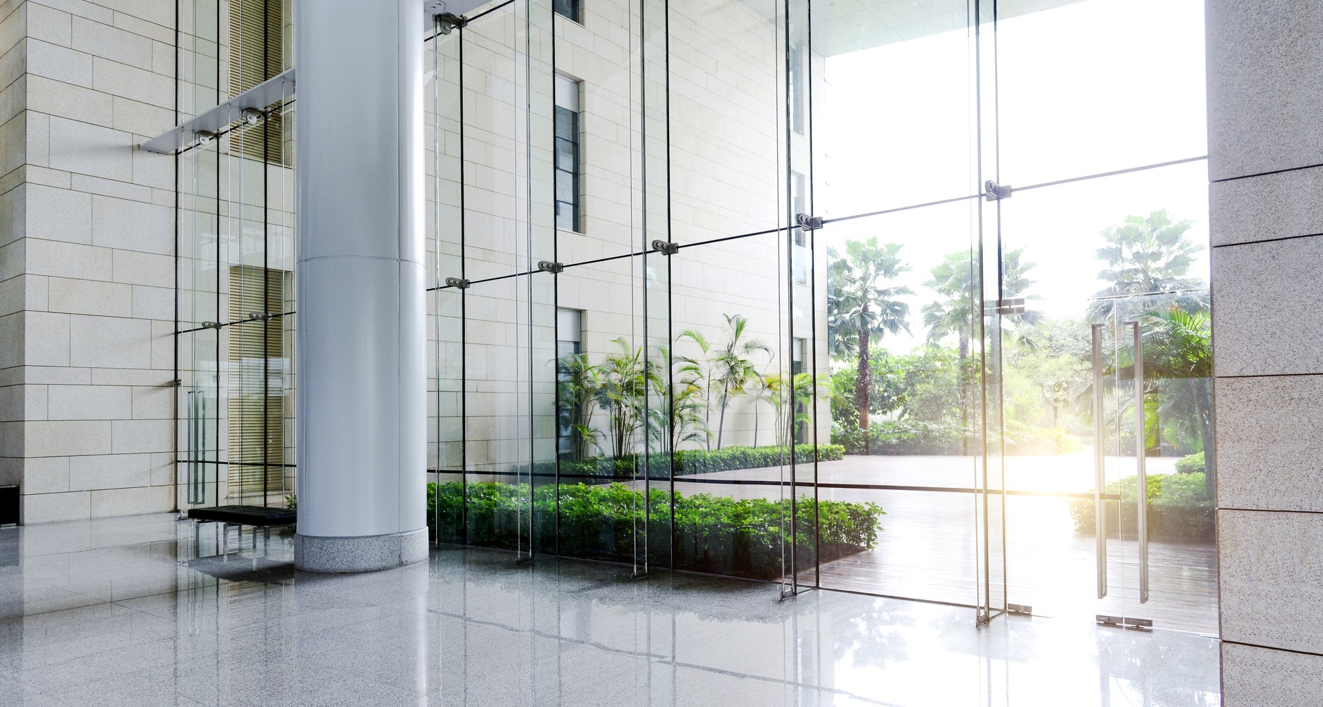 Empty hall in the modern office building