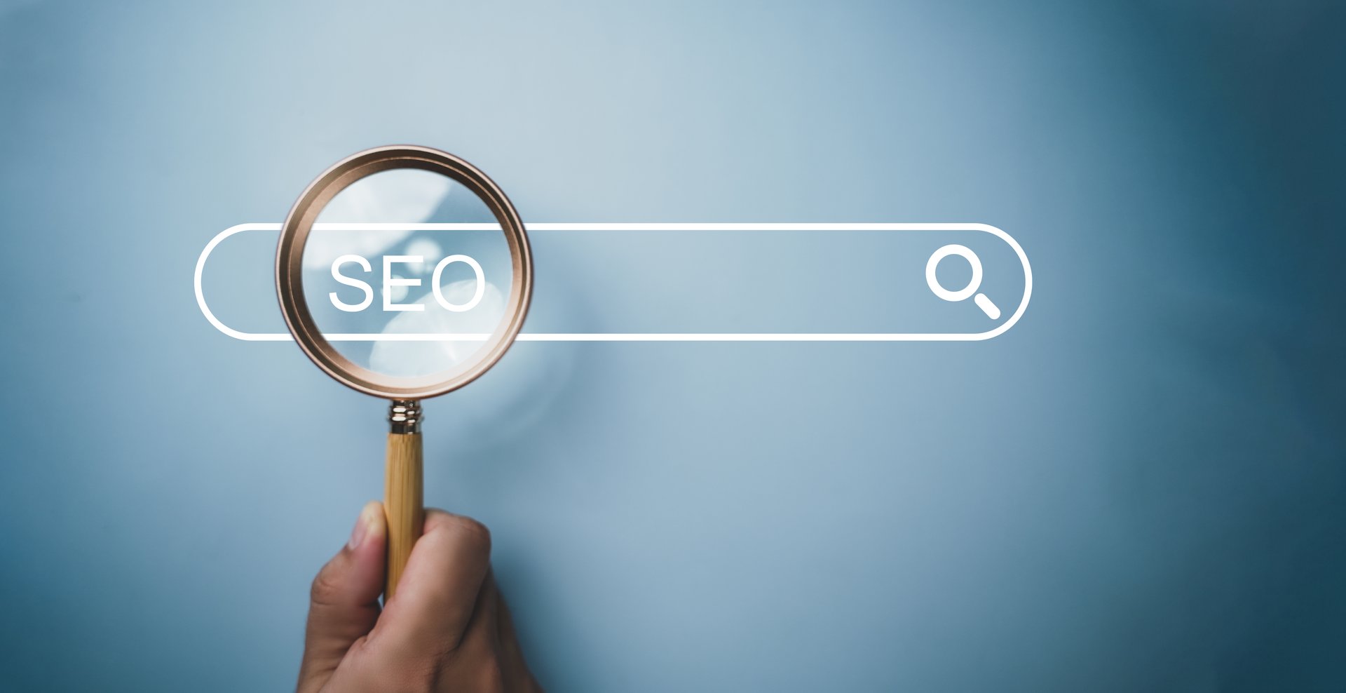 Businessman using computer to analyze SEO, search engine optimization, marketing, traffic ranking, website, internet, business, technology, concept.