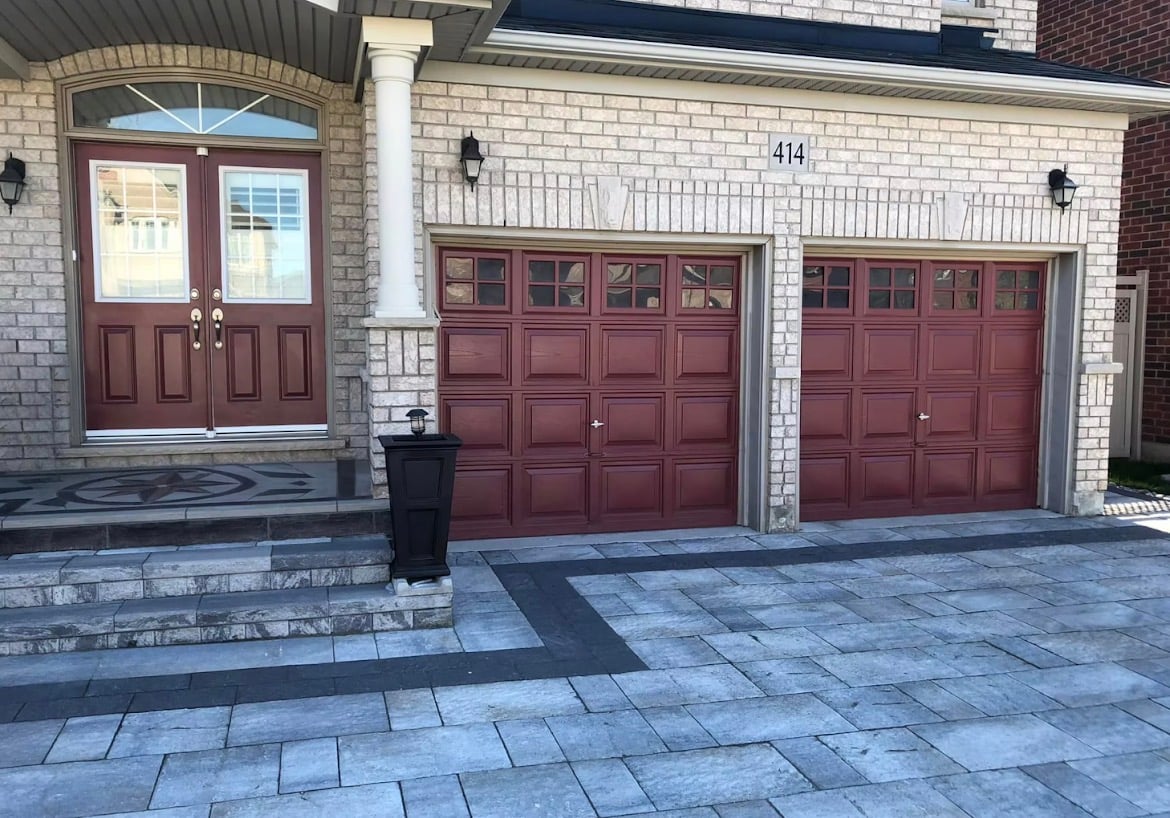 Before: Light colored garage doors