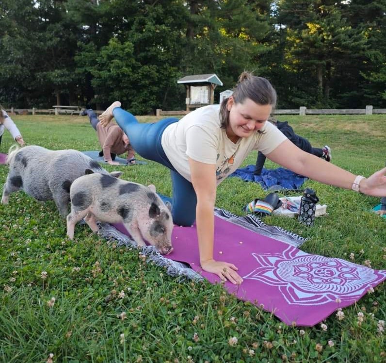 Man practicing yoga and meditating
