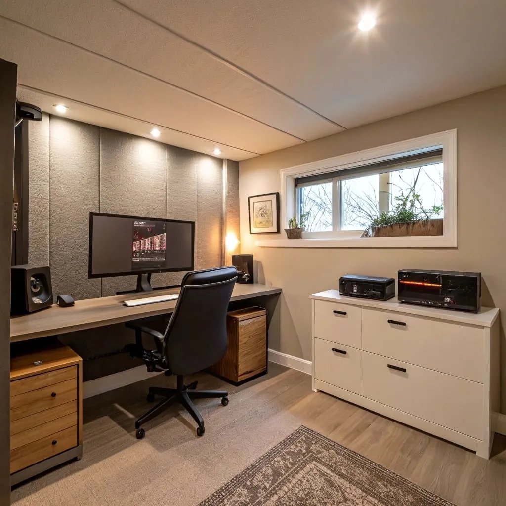 Basement home office near me in Toledo OH – professional workspace by local finishing contractor