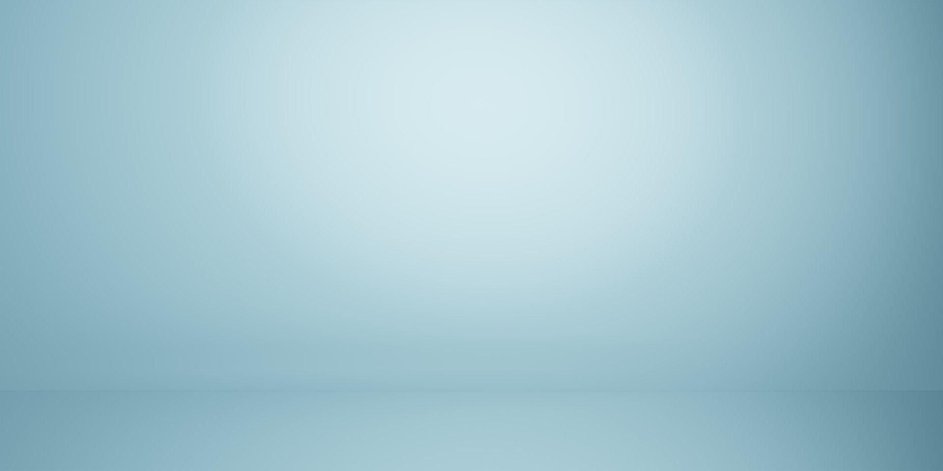 Soft blue gradient background creates a serene and spacious studio setting, perfect for showcasing products or presentations. 3D rendering