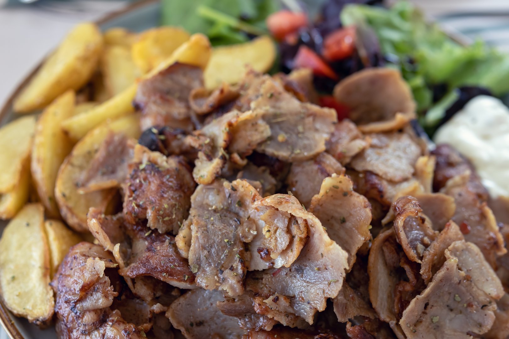 Gyro plate with fries