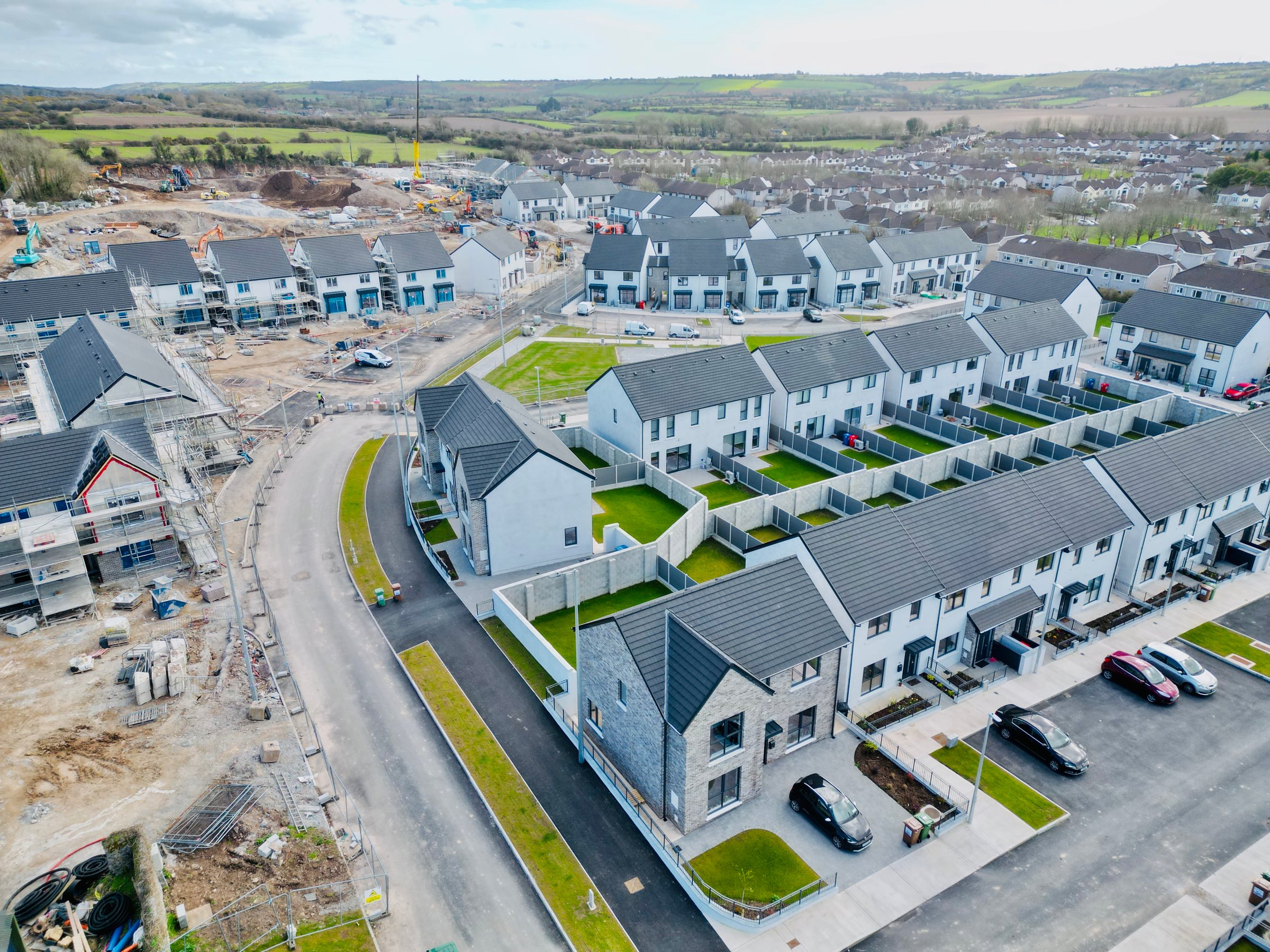 Newly and partially built houses in Cork Ireland