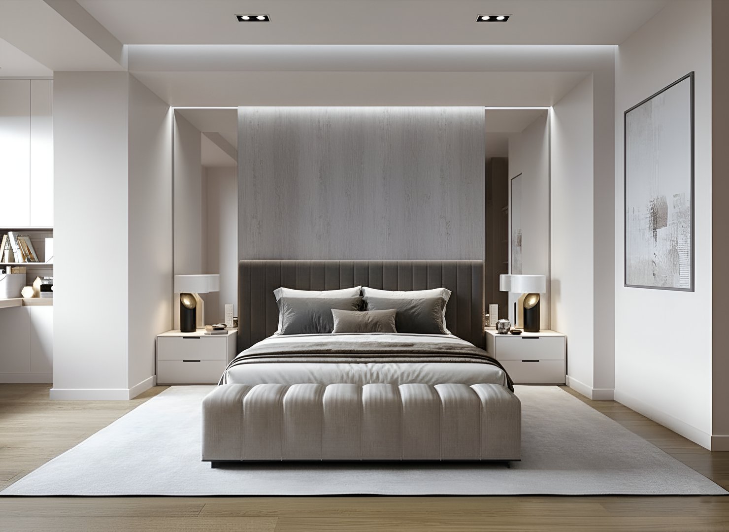 A close-up composition of acoustic wooden panels