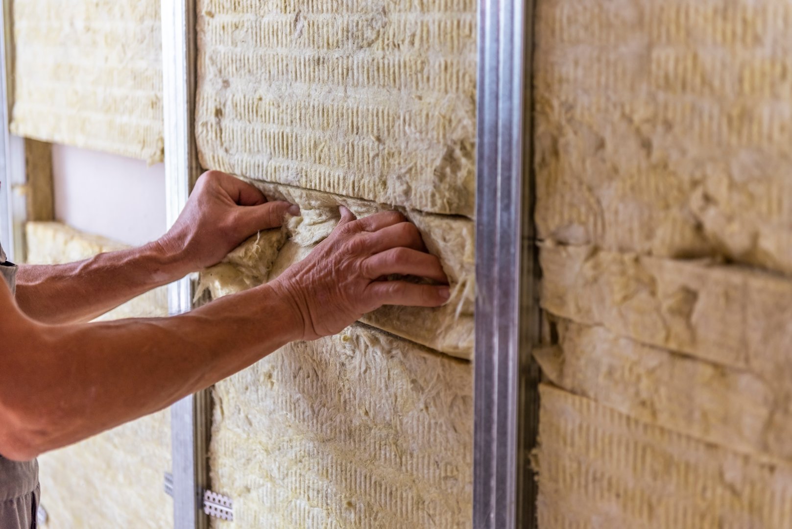 Interior repair, construction and renovation. Metal profiles and fasteners, stone wool insulation.