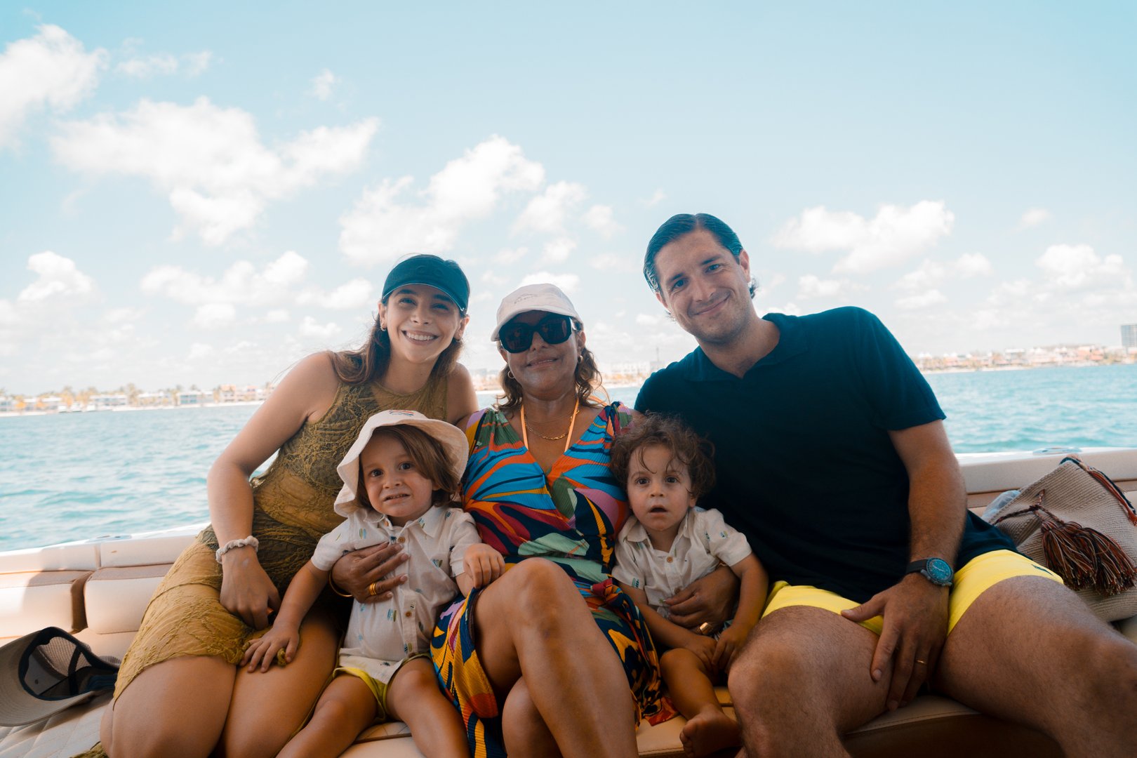 Family enjoying luxury yacht experience