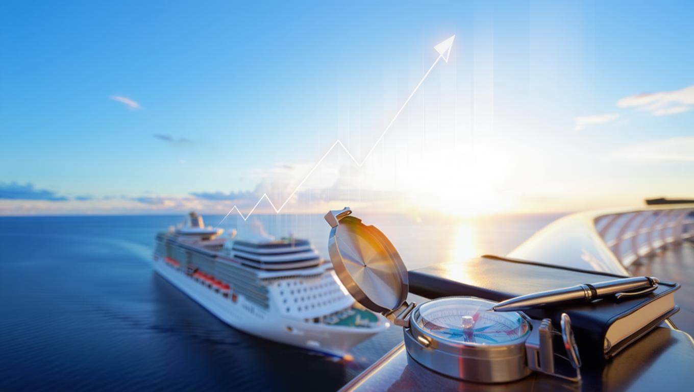 Agenda com gráfico de crescimento