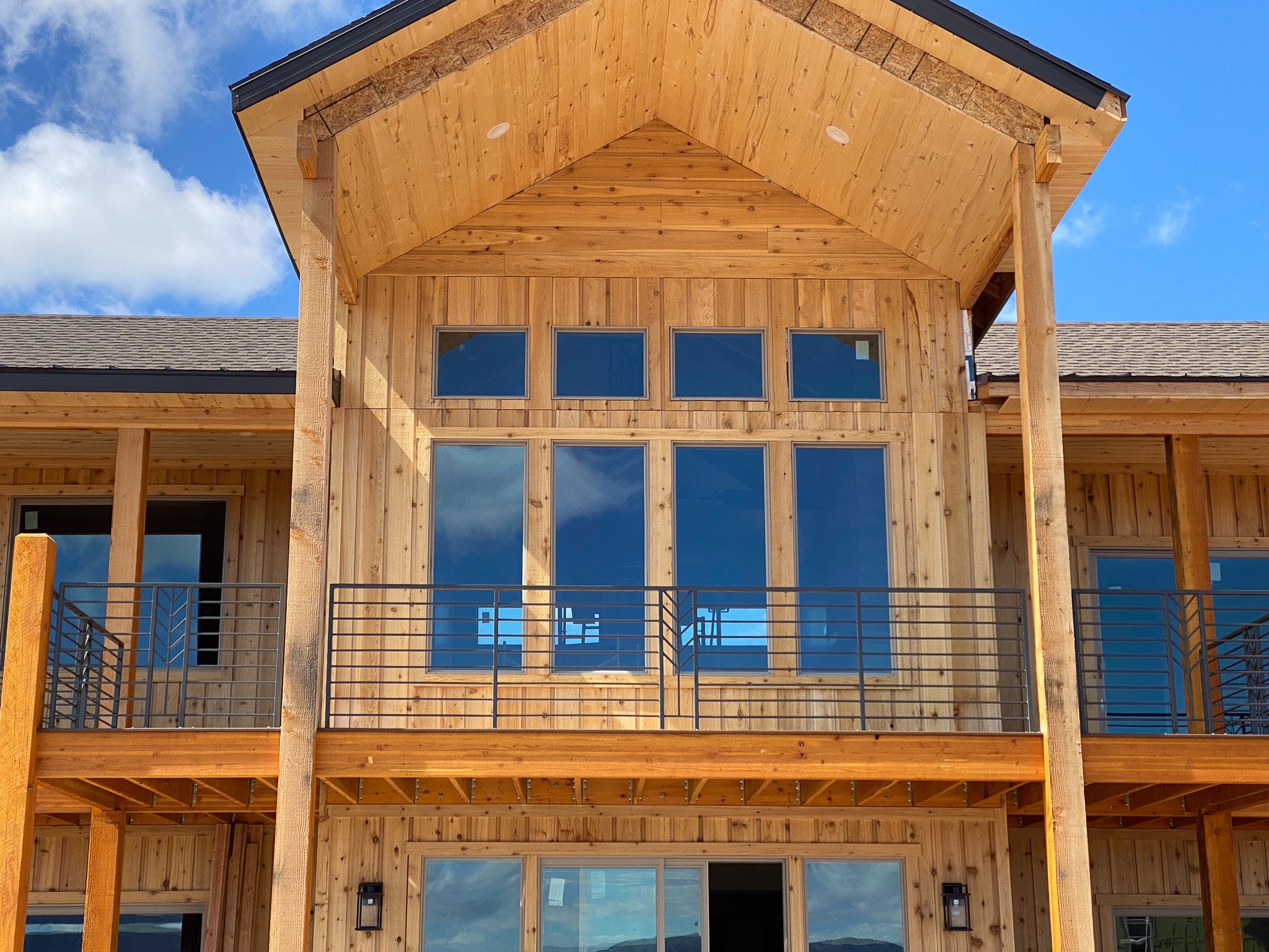 Custom metal railing installation in Cache Valley home