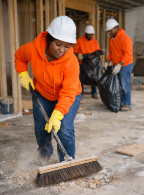 Post-construction cleaning site
