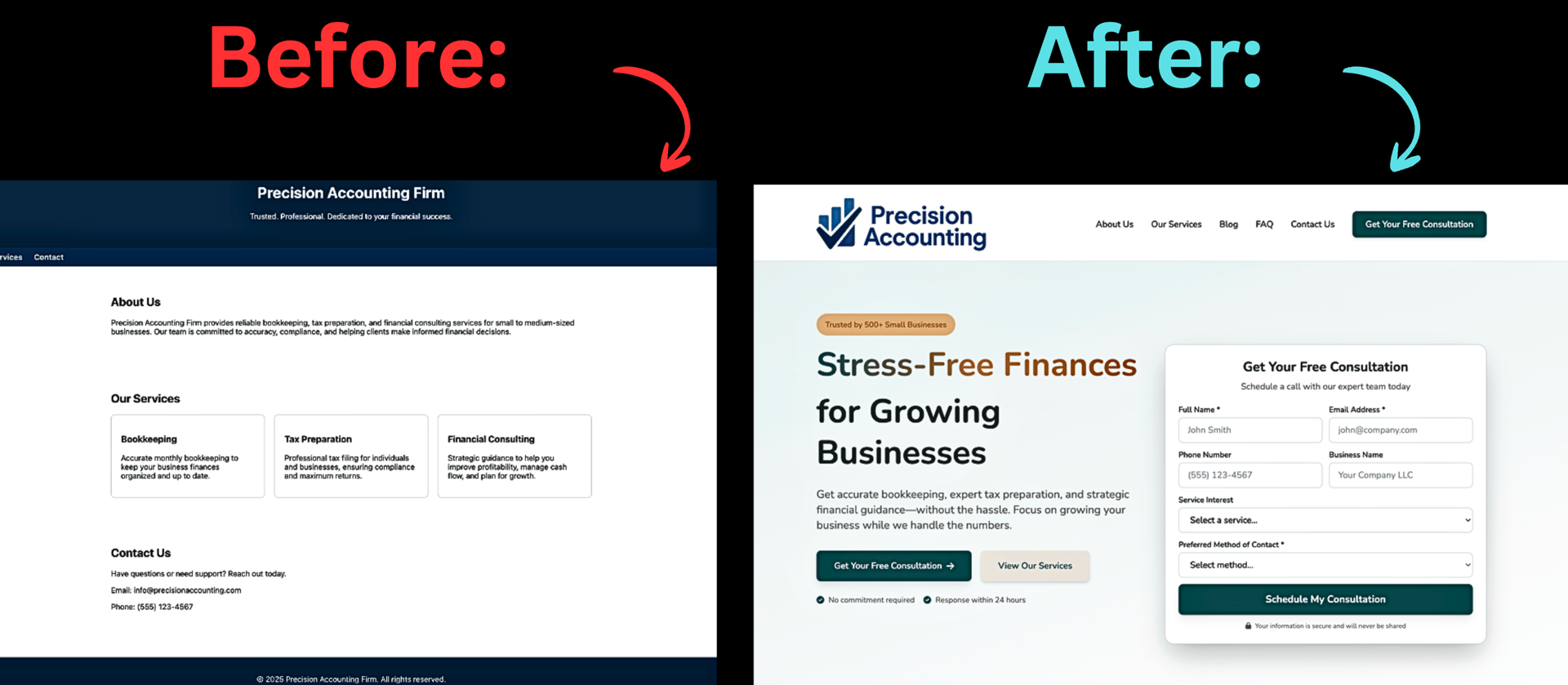 Precision Accounting Firm Website Re-Design
