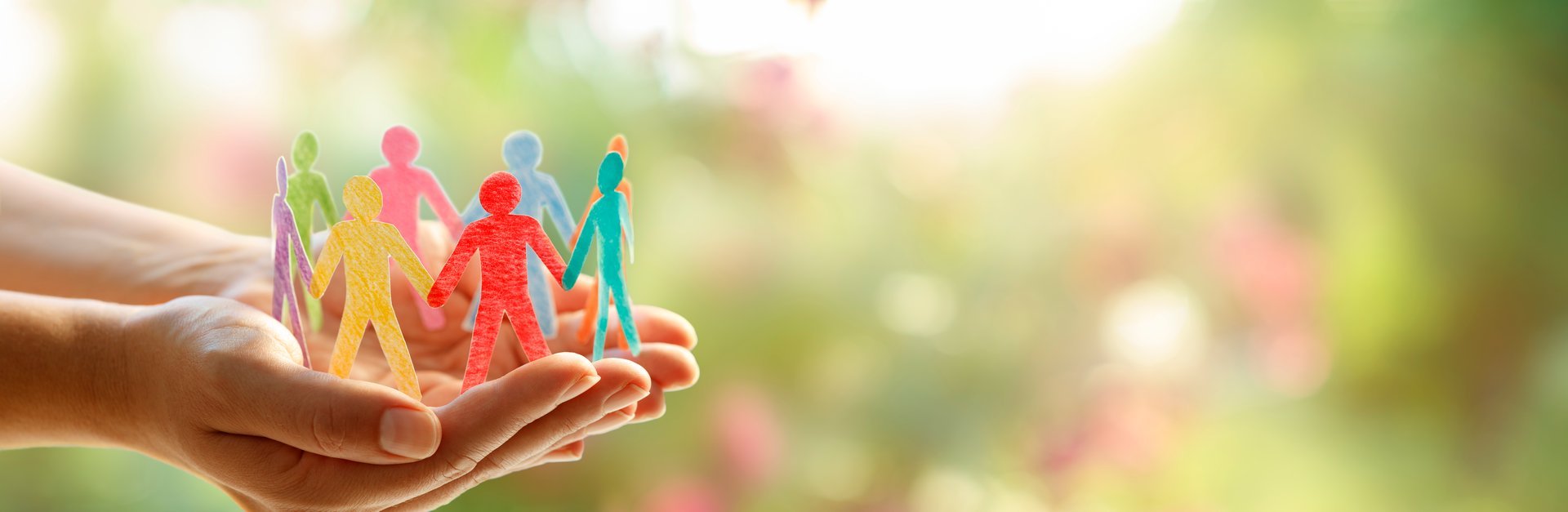 Social Inclusion Concept - Paper People Silhouettes On Hands