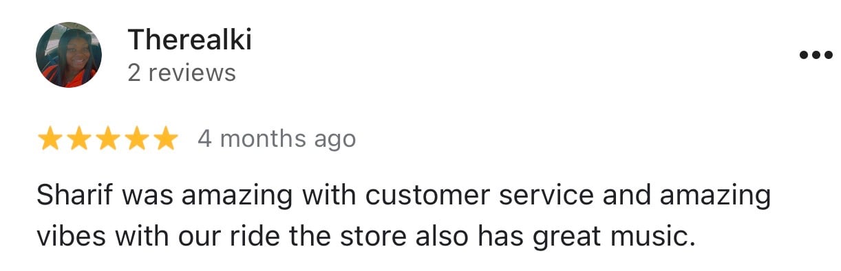 Customer Review Screenshot