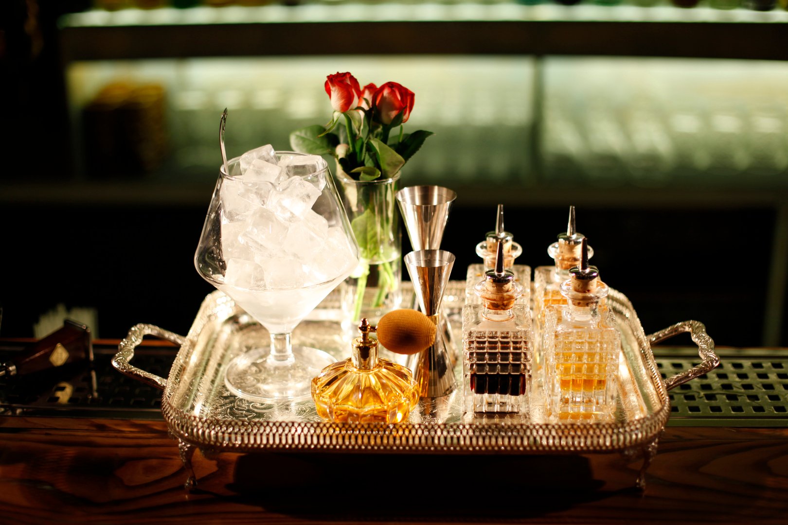 various bar tools on disc in a bar