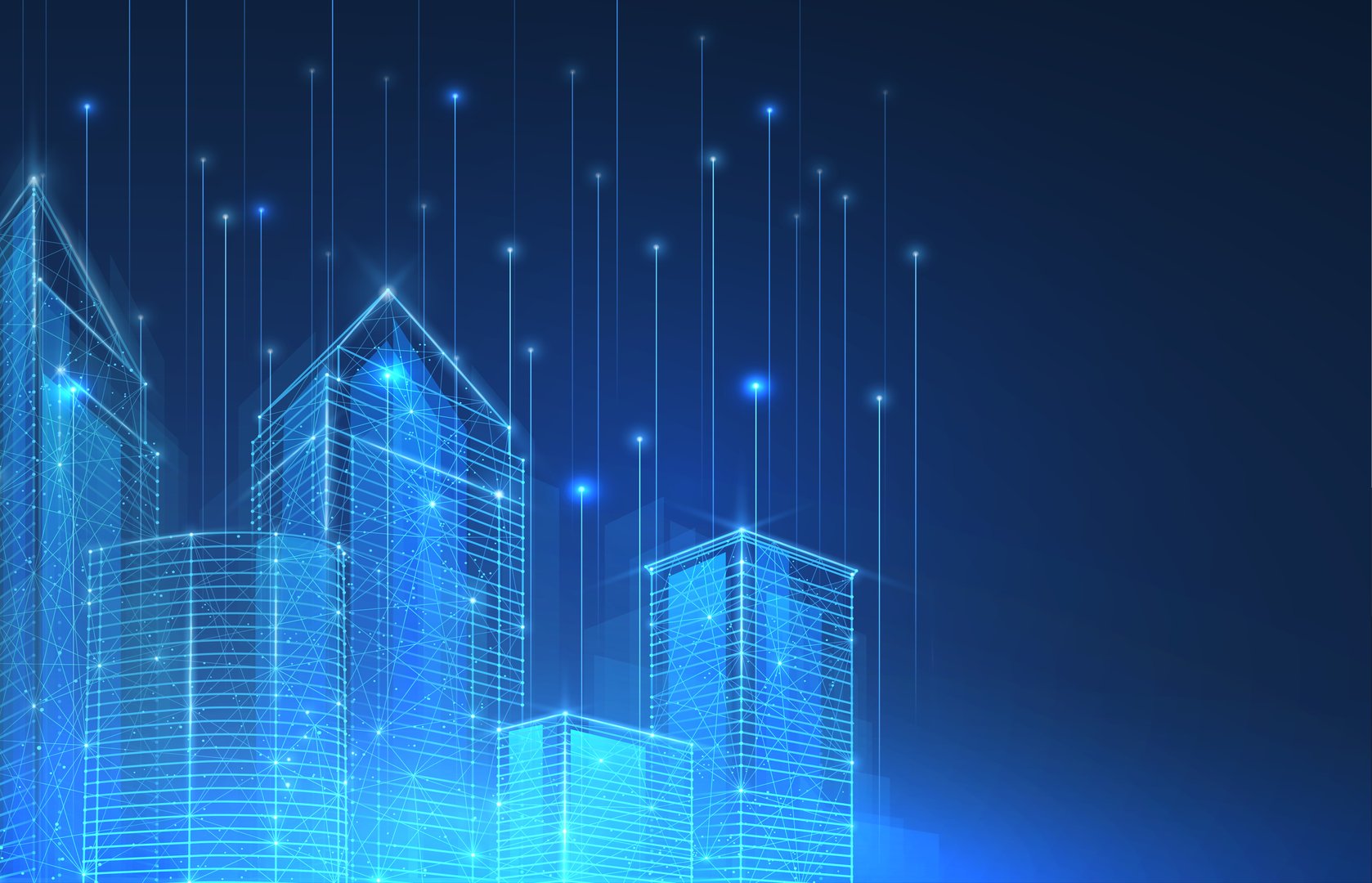 Smart city background. Futuristic City, Architecture Technology, Blue Skyline, Connection concept, Urban Industry, Tech Construction, Information Data, Infrastructure and Building concept.