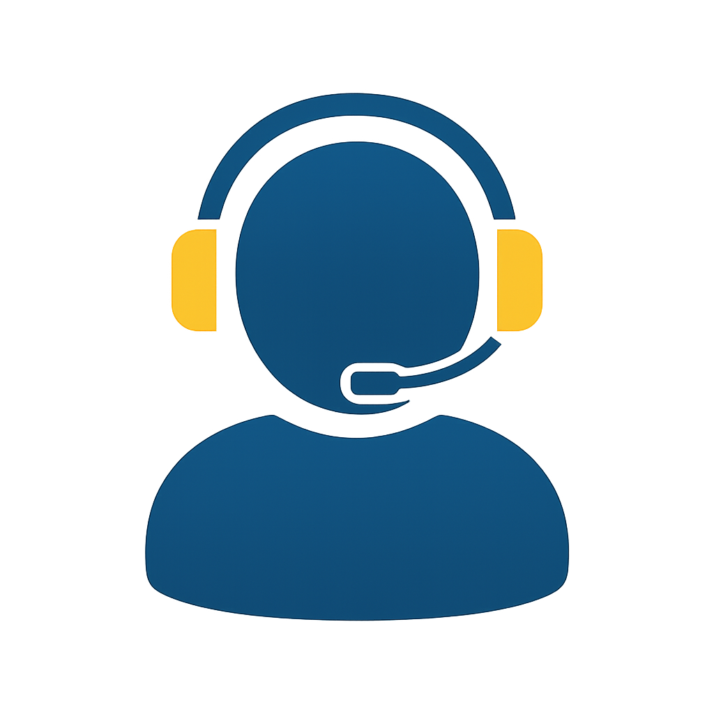 Silhouette of a person wearing a headset with glowing yellow earphones, depicted on a dark background.