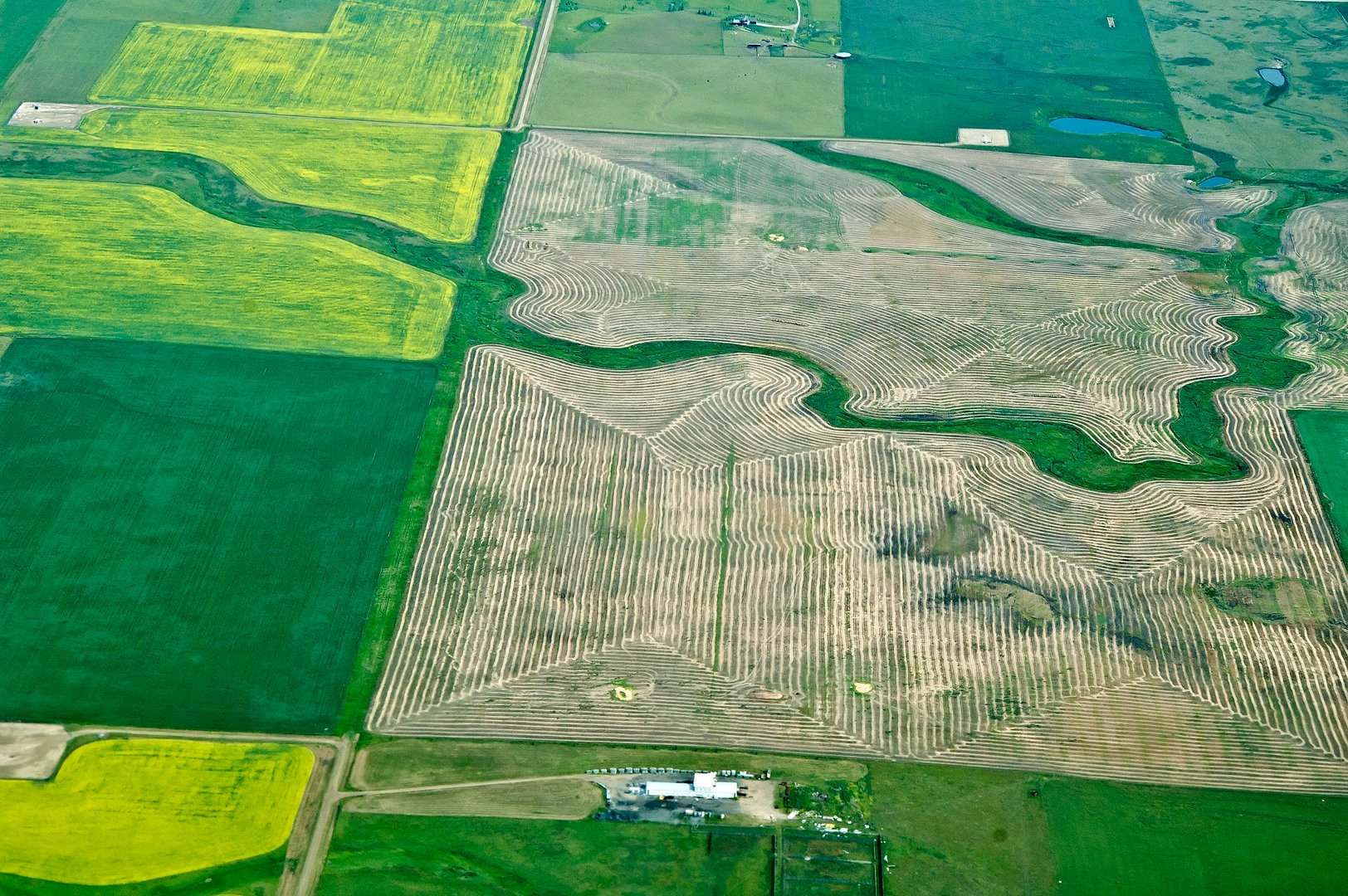 Cultivated land Aerial view 