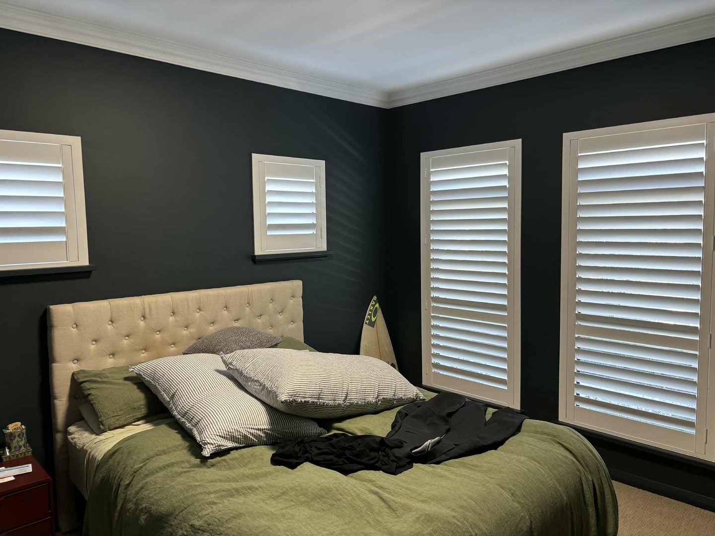 Perth window shutters before after study room renovation