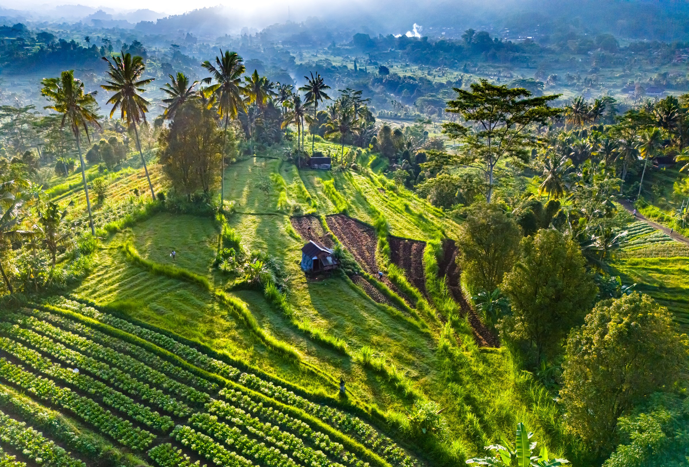 Landscape of Sidemen, in Karangasem Regency, Bali, Indonesia.