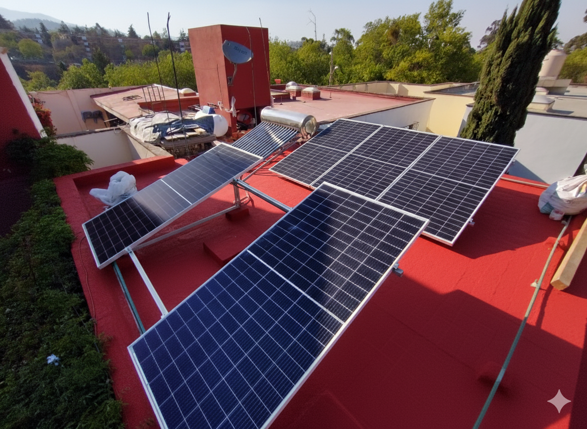 Casa con 5 paneles solares y calentador solar híbrido de 180L en Fuentes Brotantes, Tlalpan