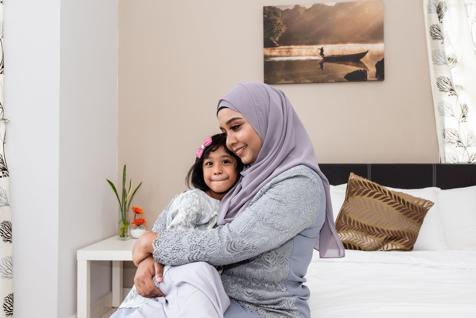 Family bonding, Malaysian Muslim family at home preparation for Eid-Fitr Celebration