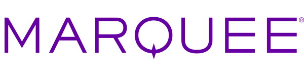 The word "MARQUEE" in bold, purple letters with a registered trademark symbol, featuring a star in the center of the letter "Q."