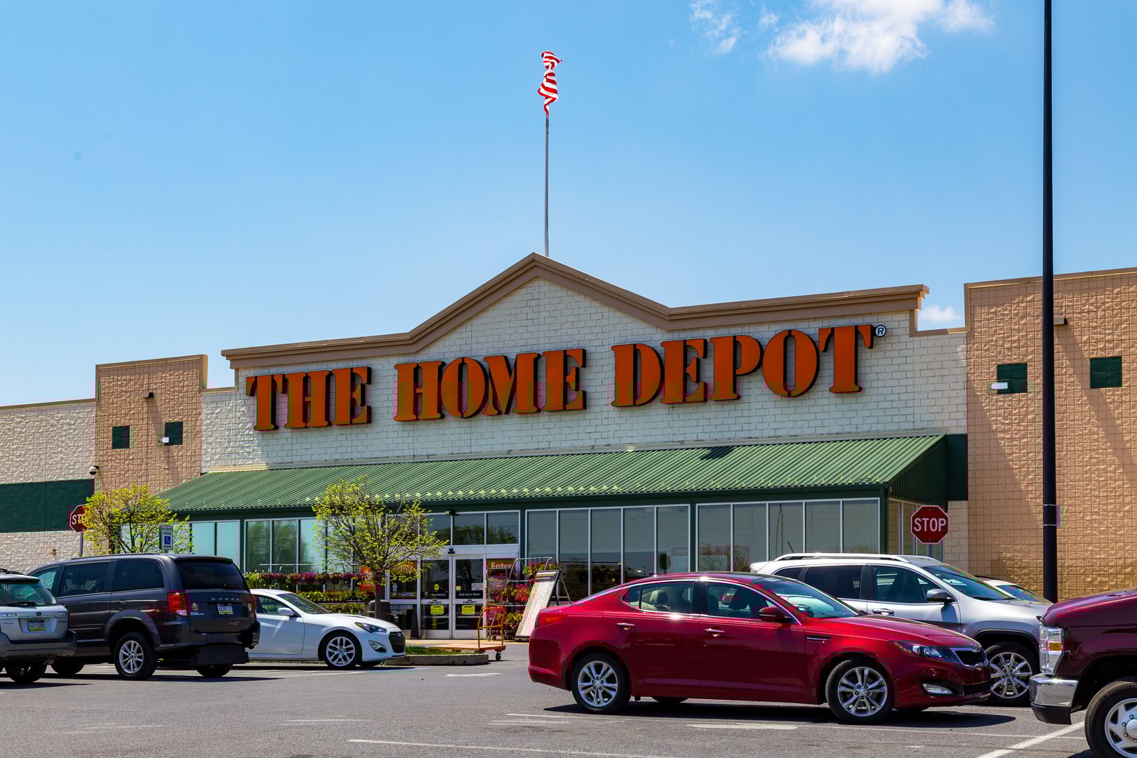 Parkesburg, PA, USA - May 3, 2018: Home Depot is an American home improvement supplies retailer with over 2000 locations that sells tools, construction products, and services.