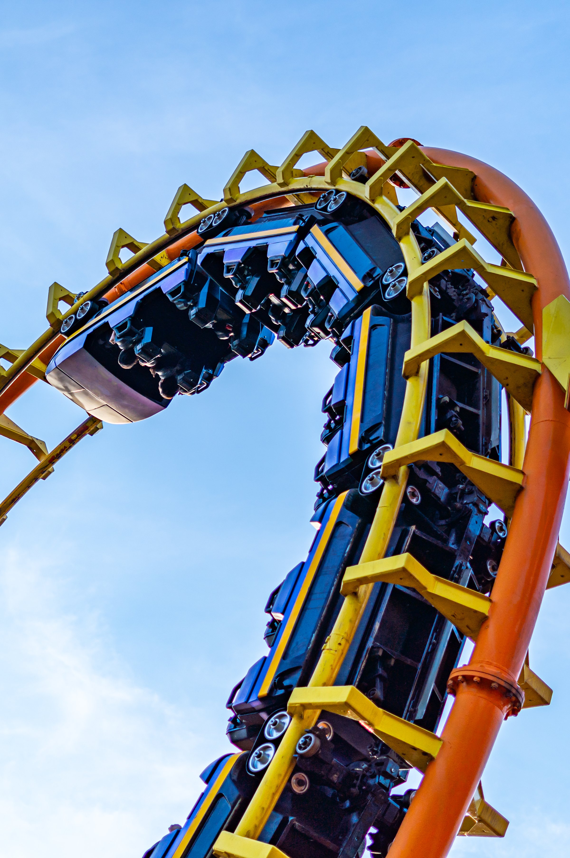 Roller coaster rides in amusement parks