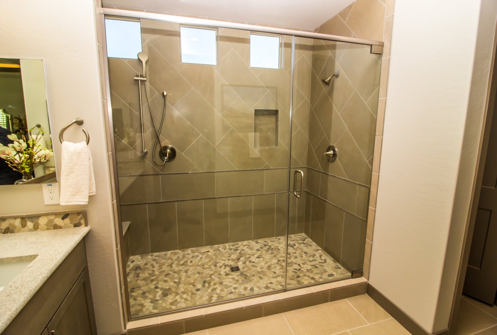 Modern tile shower