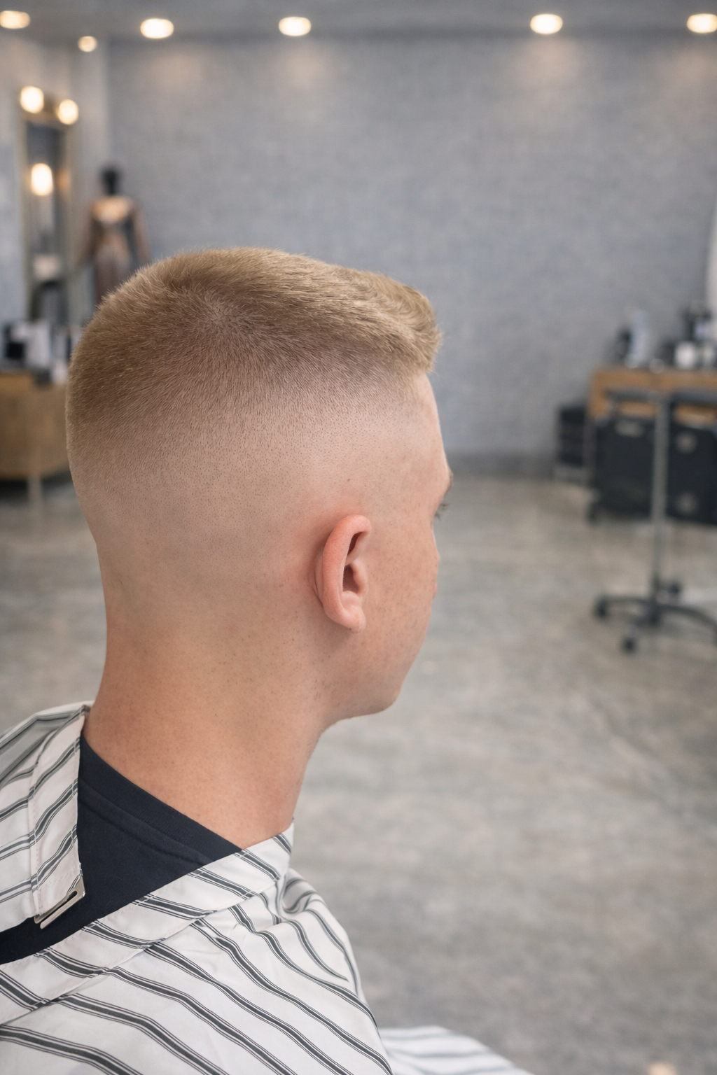 Skin fade haircut in Sarasota - cleanest bald fade look at The Q Salon