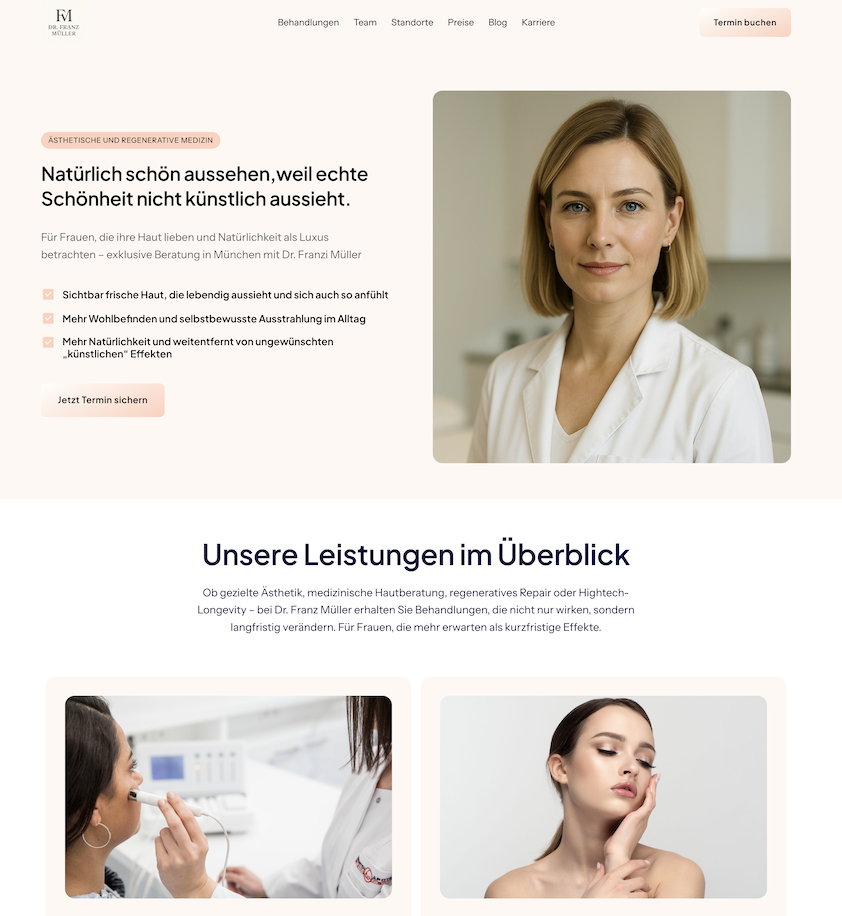 Ästhetische Medizin Premium Website
