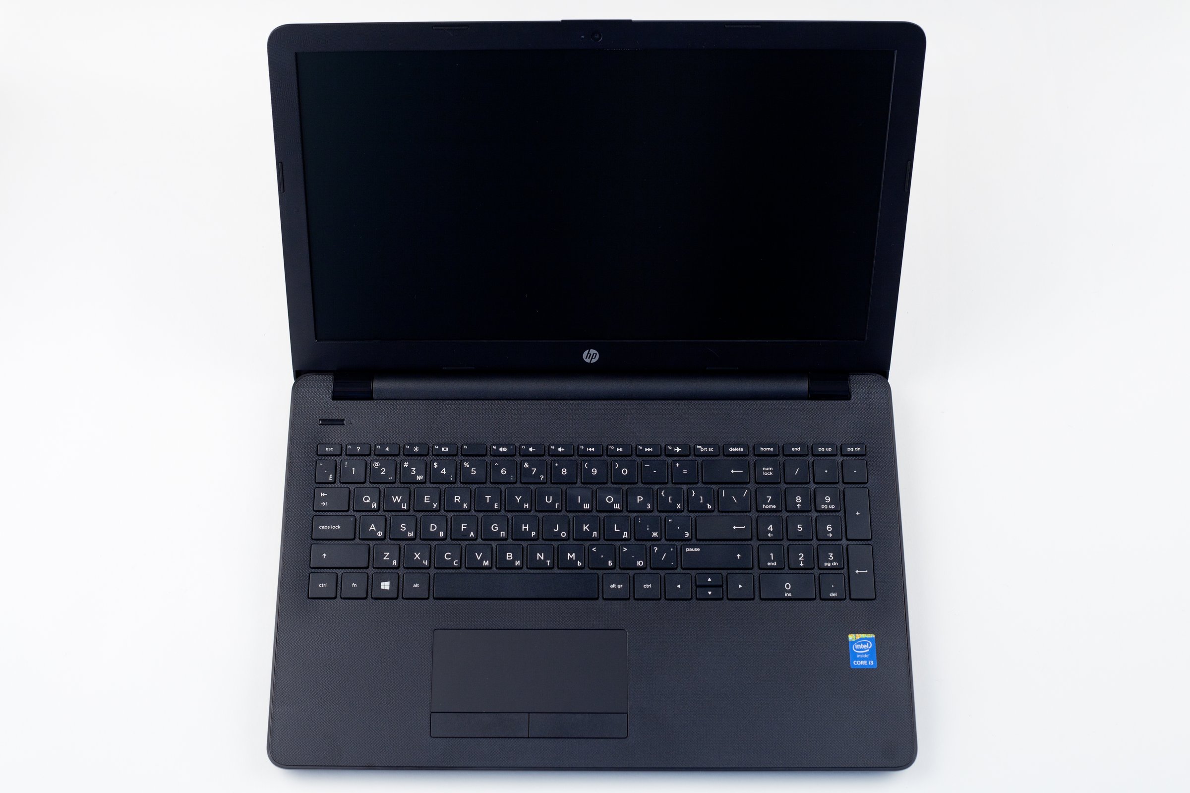 Moscow, Russia - June 28, 2019: Laptop HP 15-bs157ur 3XY58EA on white background.