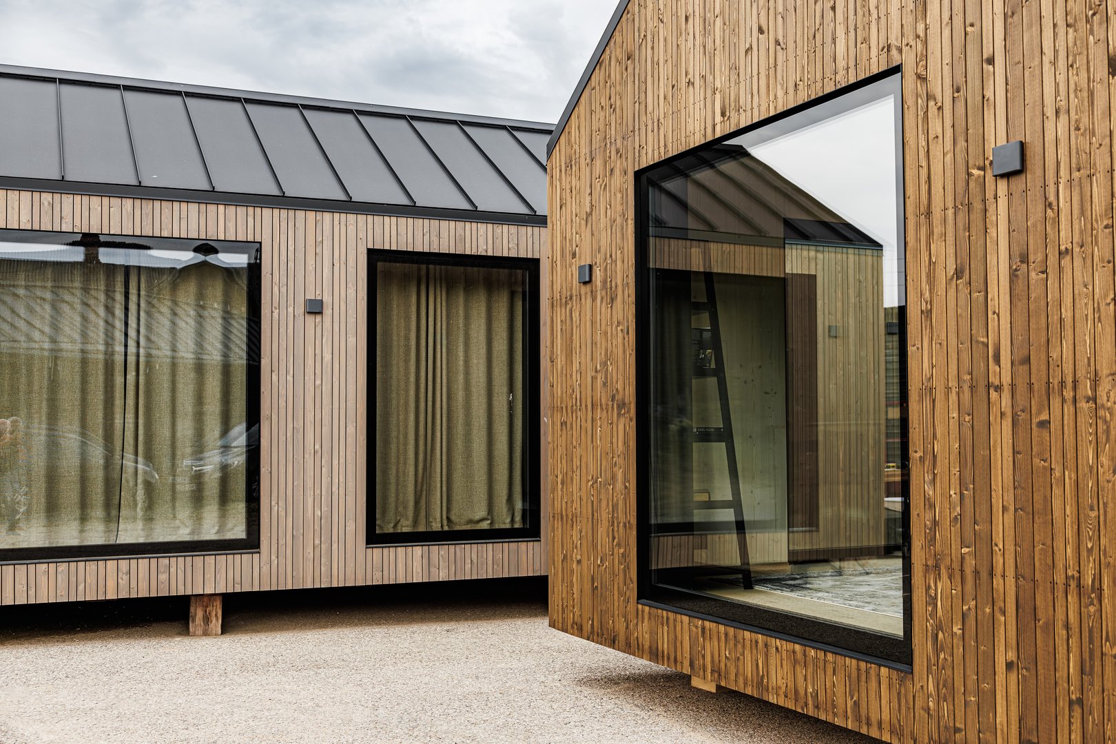 Compact prefab tiny house with timber cladding