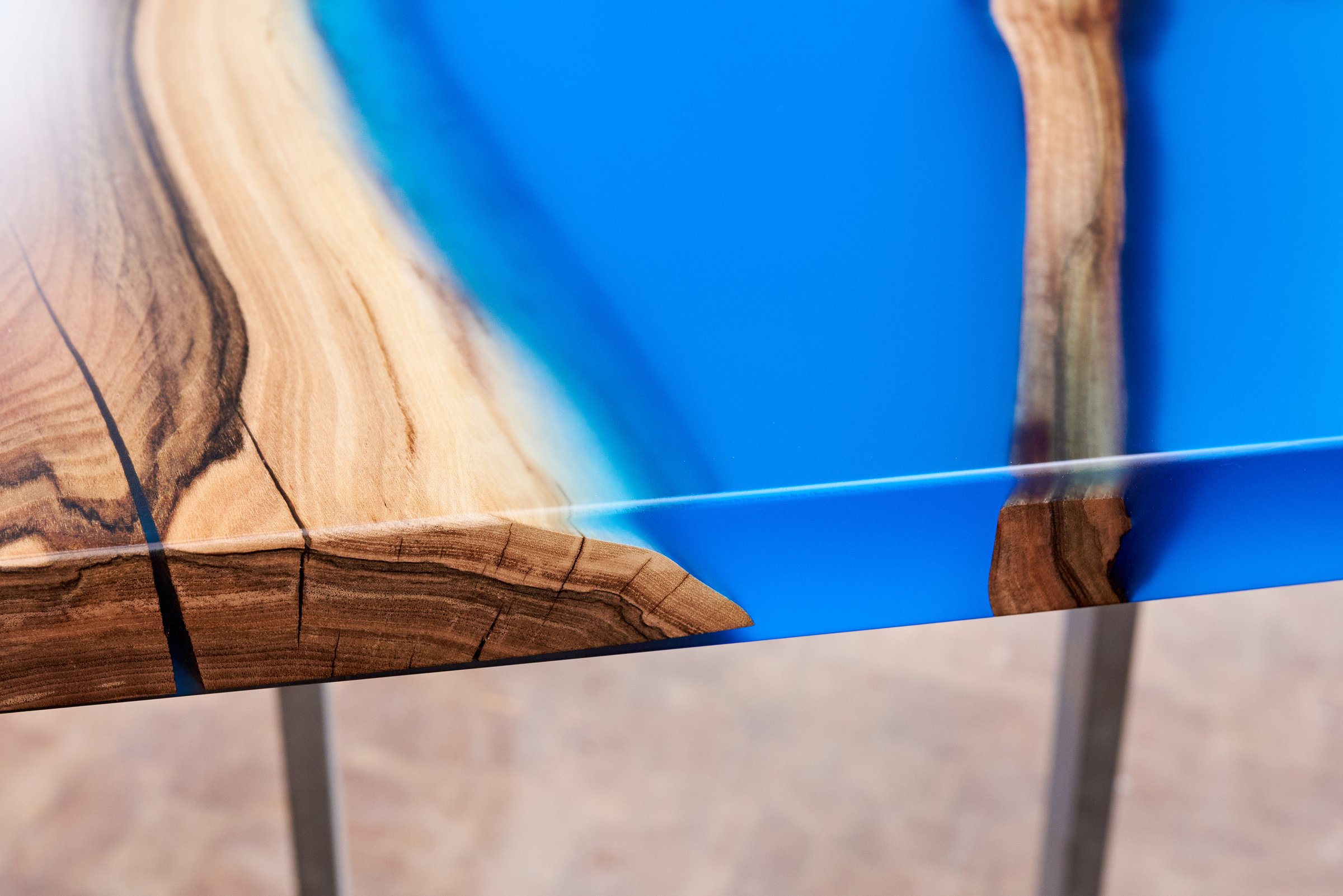 Texture of a wooden table with epoxy resin. nobody.