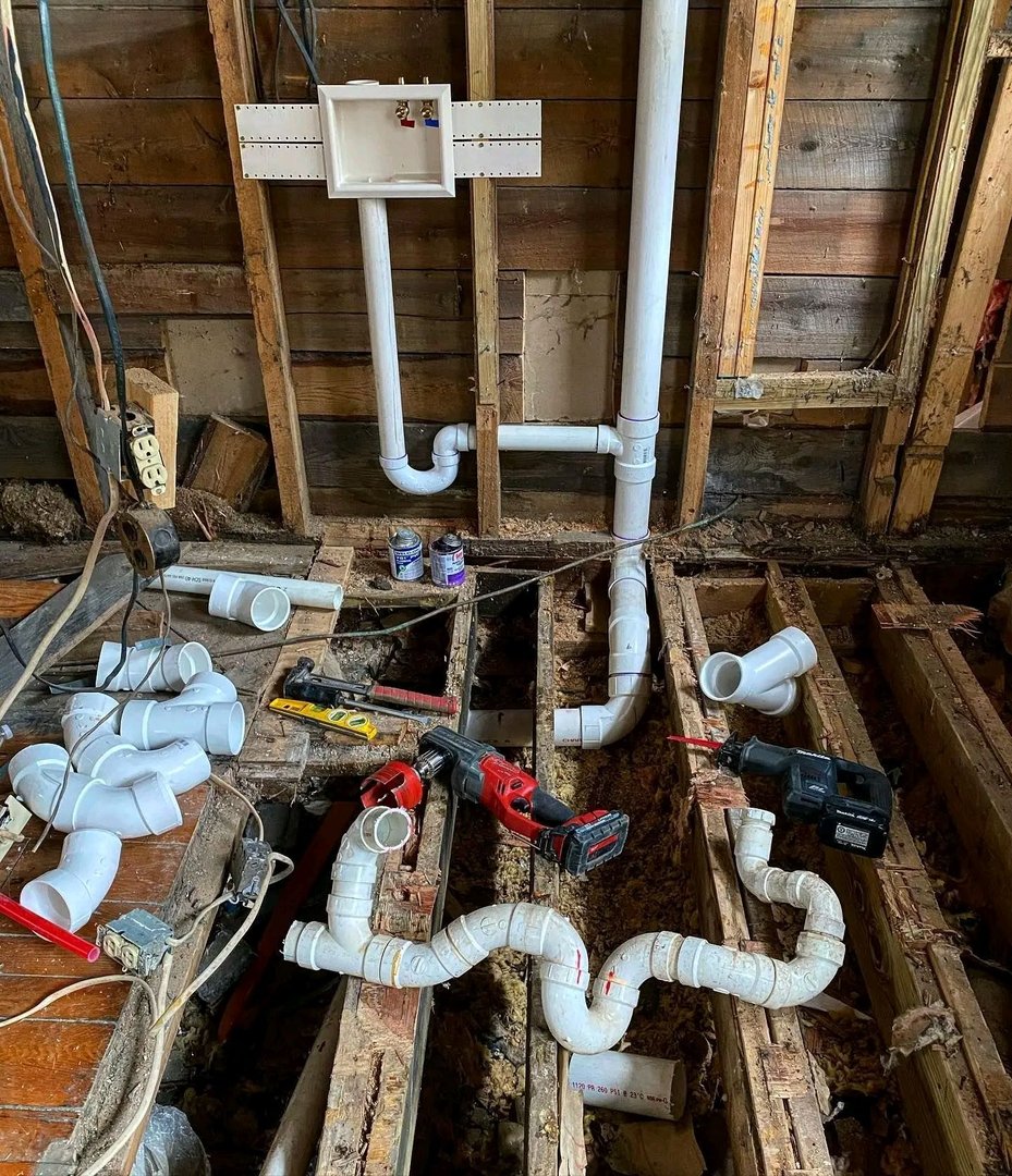 Crawl space repair showing rotted floor joists