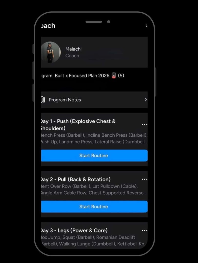 Hevy App Training Programme