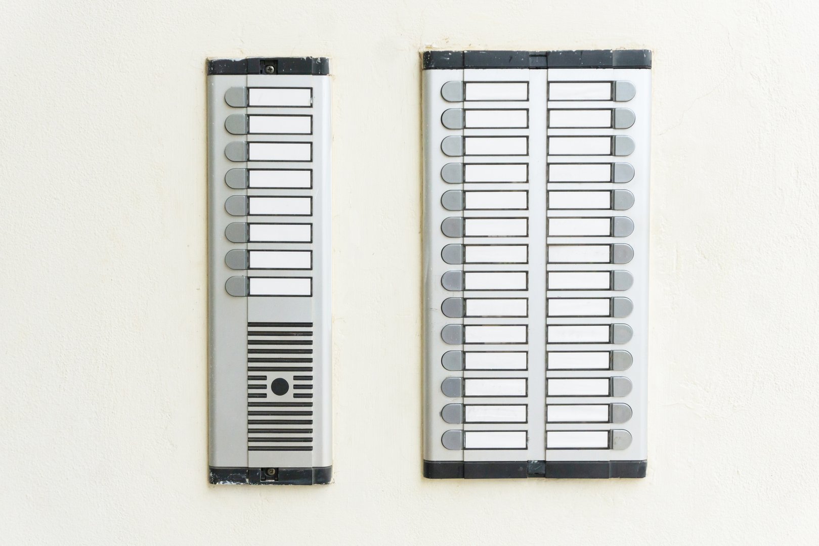Closeup on white wall background. Contemporary communication device.