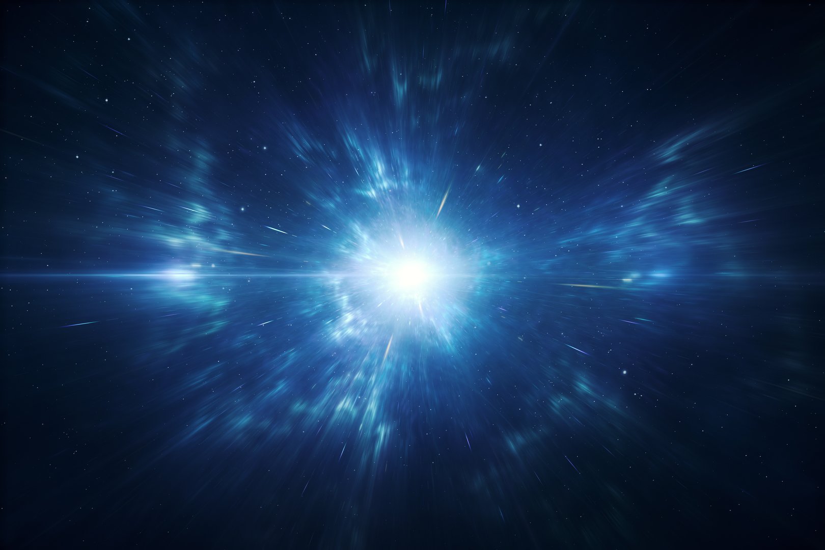 New age blue abstract background - Electromagnetic field or space travel concept - Tesla coil