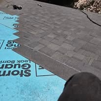 Roof replacement work in progress