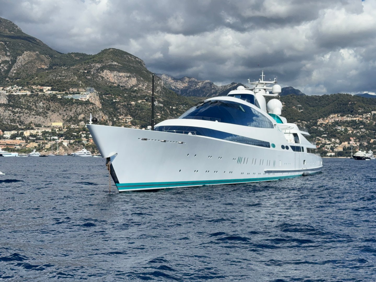 Luxury yachts and boats are seen moored in Port Hercules and along the Monaco coastline during the 2025 Monaco Yacht Show. The photographs capture the atmosphere of the Mediterranean harbor and the elegance of the event in the Principality of Monaco. Editorial use only.