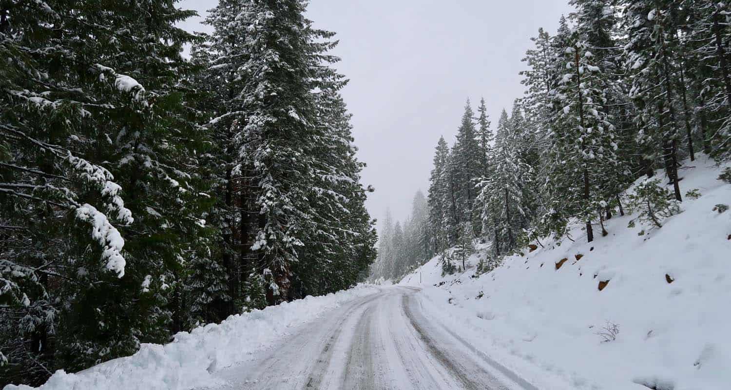 Snowy Colorado Mountain Road