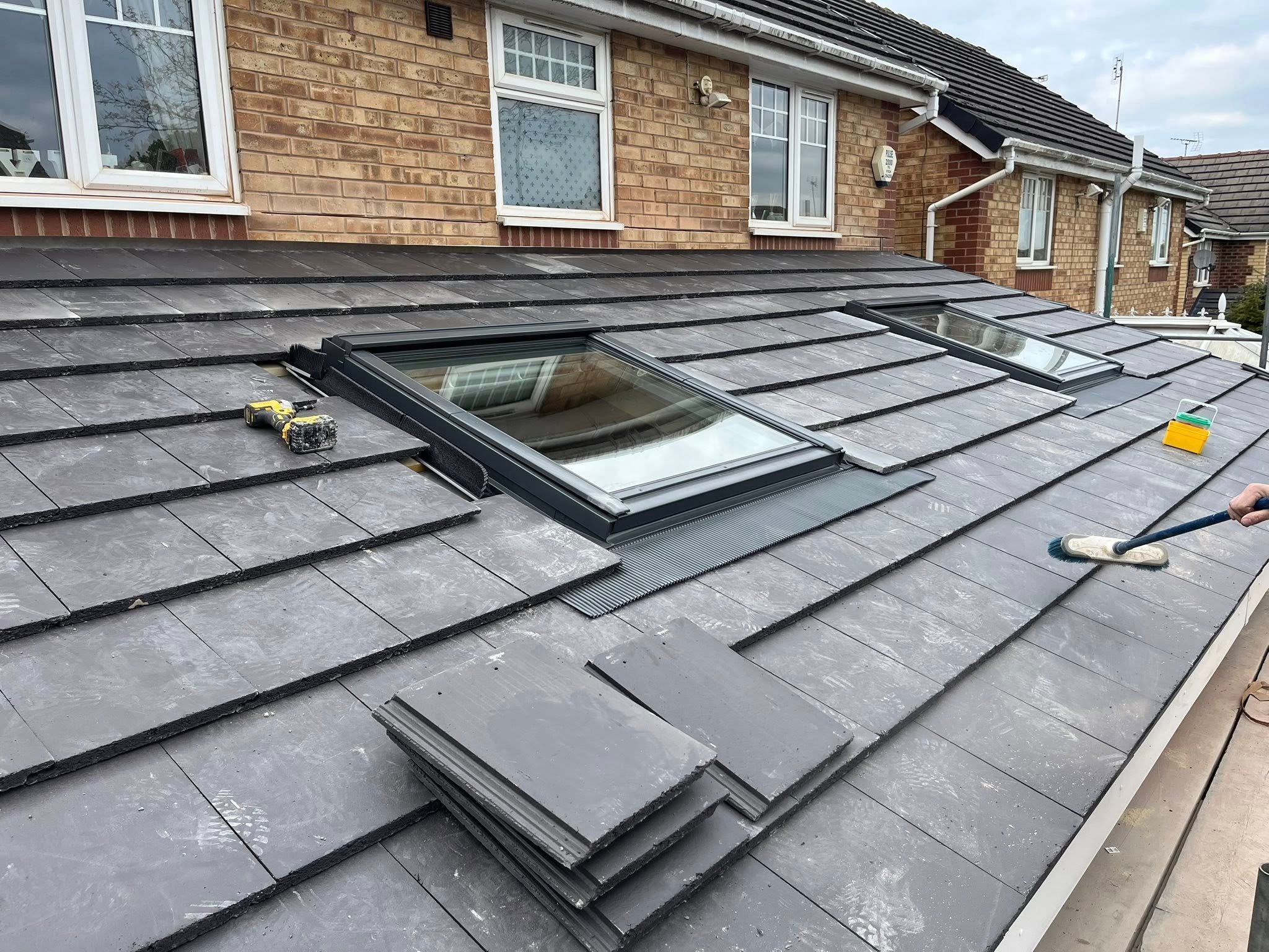 Roof repair project after