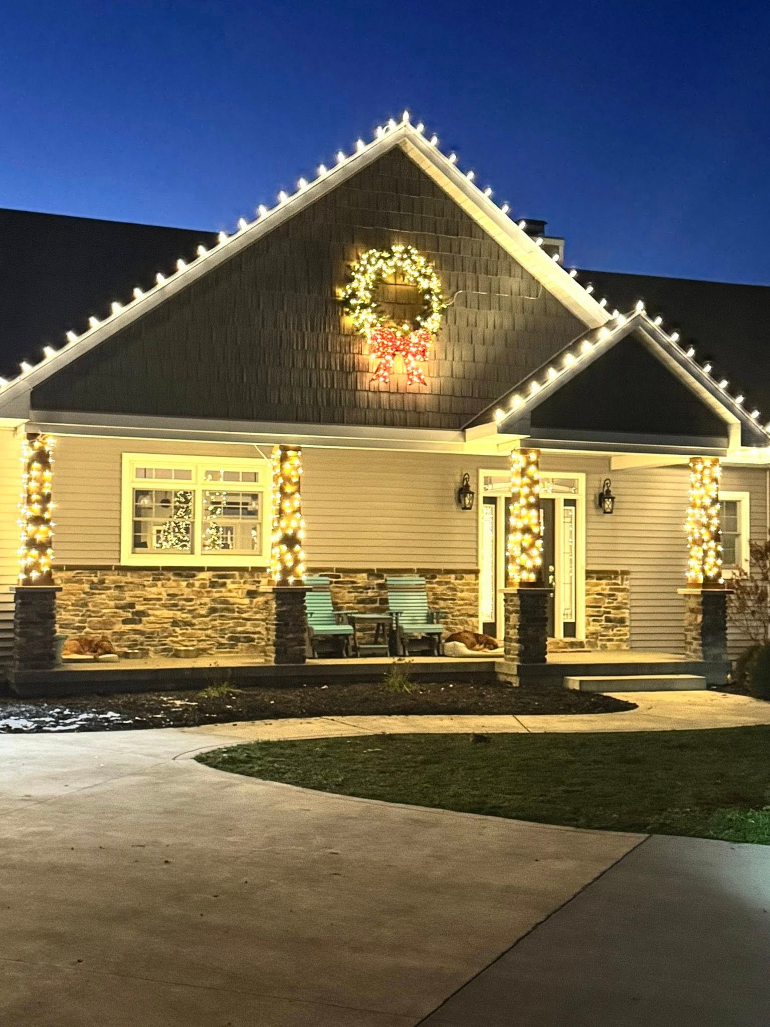 Professional holiday lighting installation